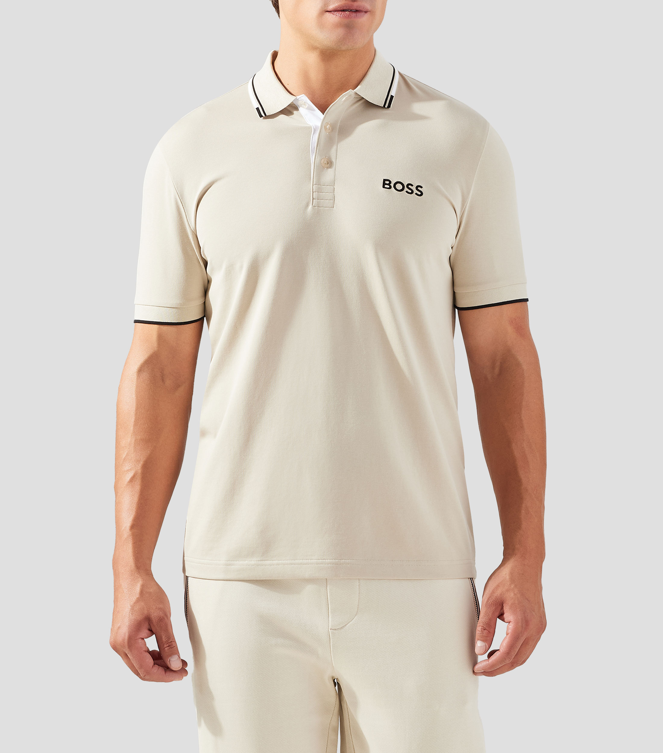 Playera tipo polo manga corta lisa Hombre